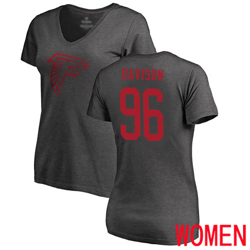 Atlanta Falcons Ash Women Tyeler Davison One Color NFL Football #96 T Shirt